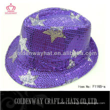 2013 Новый блеск fedora hat Purples